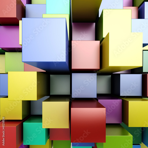 Naklejka dekoracyjna 3d colorful blocks background