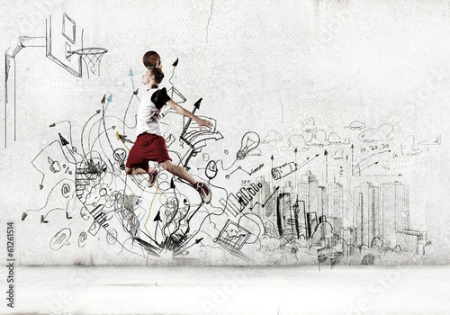 Nowoczesny obraz na płótnie Basketball player