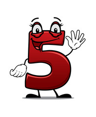 Poster - Cheeky waving cartoon number 5