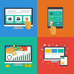 Poster - Flat design icons for web and mobile apps.