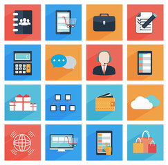 Poster - Flat  business and office icons, web and mobile apps