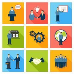 Wall Mural - Collection of flat business people