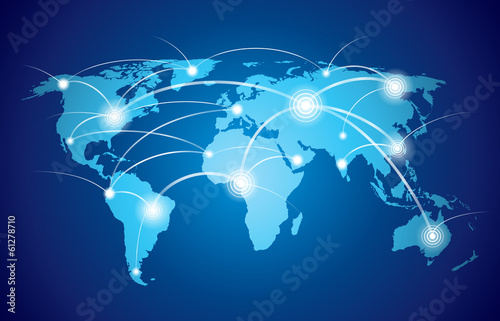 Fotografia World map with global network