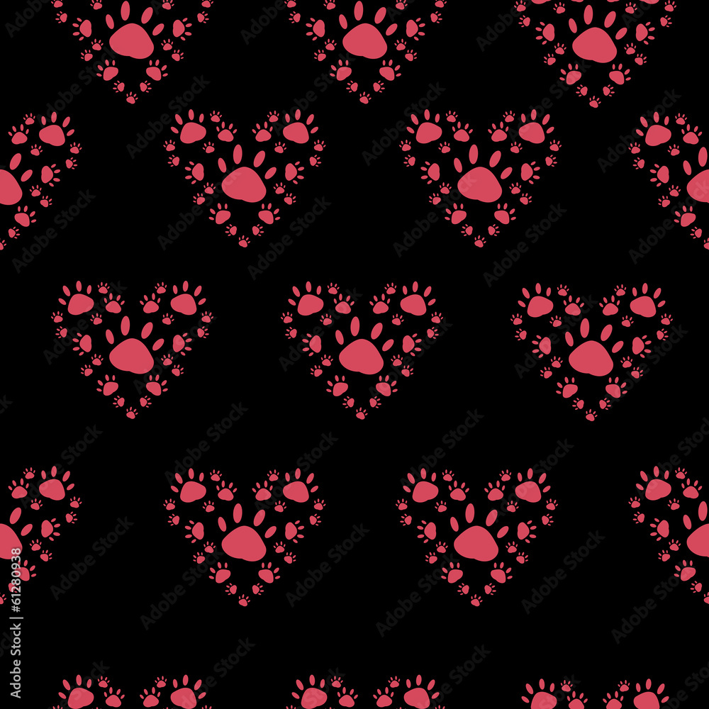 Trace a pet in the shape of a heart on solid background