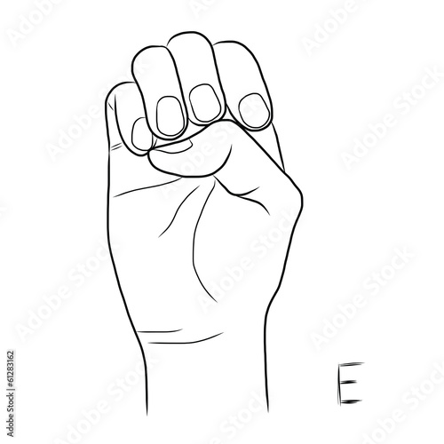 picture How To Draw Sign Language https stock adobe com images sign language and the alphabet the letter e 61283162 start checkout 1 content id 61283162