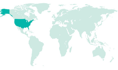  USA on world map