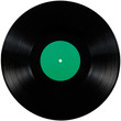 Black vinyl record lp album disc isolated long play disk green