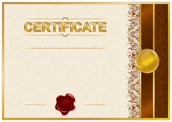 Wall Mural - Elegant template of certificate, diploma