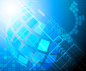 Poster - Blue abstract technical background