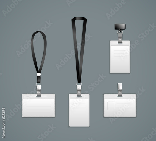 Lanyard, retractor end badge templates Poster Mural XXL