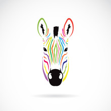 Vector Image Of An Zebra Head Colorful