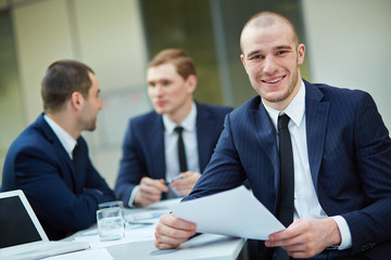 Poster - Businessman at workplace