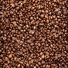 Wall Mural - Roasted Coffee Beans background texture. Arabic roasting coffee