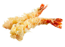 Tempura - Fried Shrimps Japanese Style On White Background