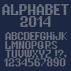 Poster - 3d dotted font, numbers and punctuation marks