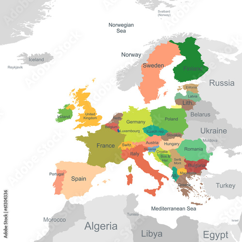 Naklejka - mata magnetyczna na lodówkę European Union map