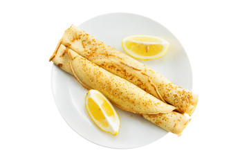 Pancakes with lemon and sugar