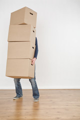 Wall Mural - Person Carrying Moving Boxes