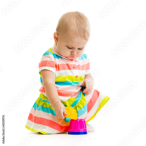 child is playing with toys