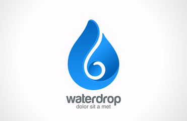 Wall Mural - Logo Blue Water drop abstract vector icon design. Waterdrop