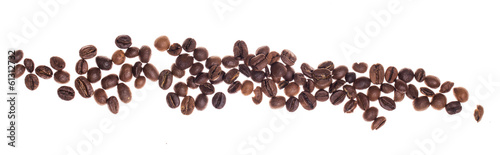 Naklejka na szybę Coffe beans over white background
