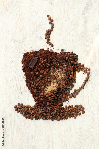 Naklejka - mata magnetyczna na lodówkę Coffee heart