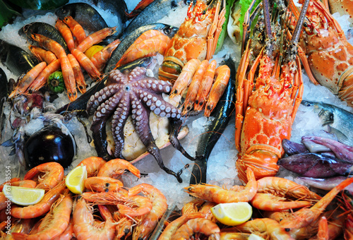 Fotografía Pescados y mariscos frescos