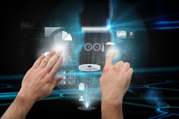 Aufkleber - Composite image of hands pointing and presenting
