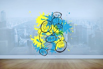 Poster - Composite image of brainstorm on paint splashes