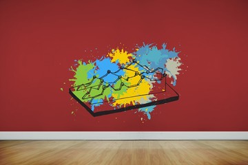 Poster - Composite image of graph on paint splashes