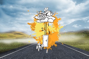 Poster - Composite image of career progession concept on paint splashes