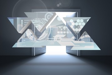 Poster - Composite image of interface on abstract screen