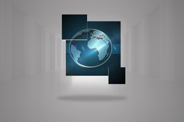 Poster - Composite image of earth graphic on abstract screen