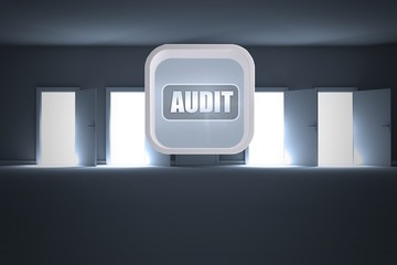 Poster - Composite image of audit banner on abstract screen