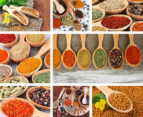 Wall Mural - Spices collage