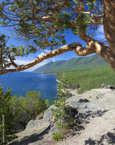 Naklejka na drzwi Landscape at the Baikal lake in Siberia