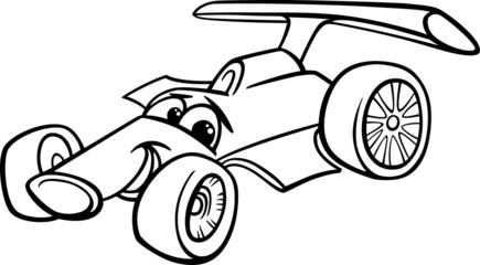 Sticker - racing car bolide coloring page