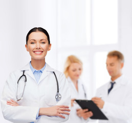 Sticker - smiling female doctor with stethoscope