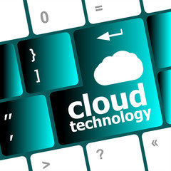 Poster - computer keyboard for cloud technology