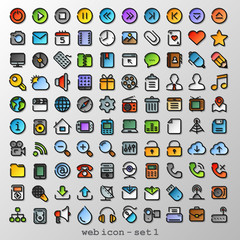 Wall Mural - flat line web icon - set 1