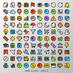 Wall Mural - flat line web icon - set 2