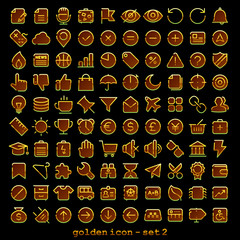 Wall Mural - golden line web icon - set 2