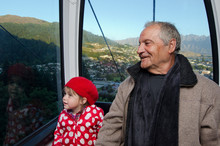 Family Travel By Aerial Tramway