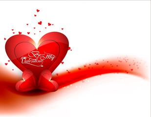 Wall Mural - valentine's day card background for colorful shiny heart vector