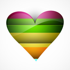 Wall Mural - beautiful stylish colorful heart card for valentine's day backgr