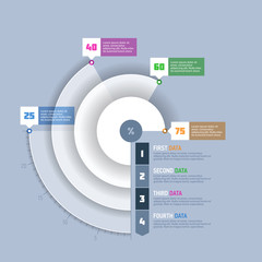 Wall Mural - Pie chart, circle graph infographics element