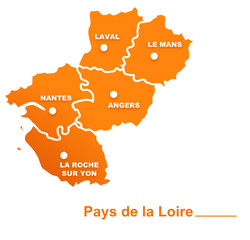 pays de la loire région départements et villes