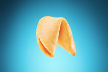 Fortune Cookie On Blue Background