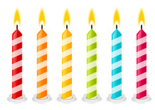 Set Of Color Birthday Candles