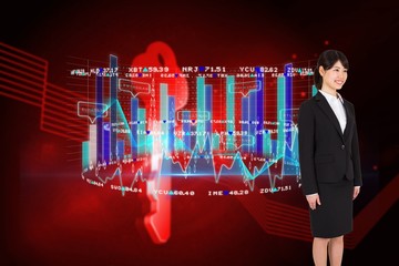 Aufkleber - Composite image of smiling businesswoman